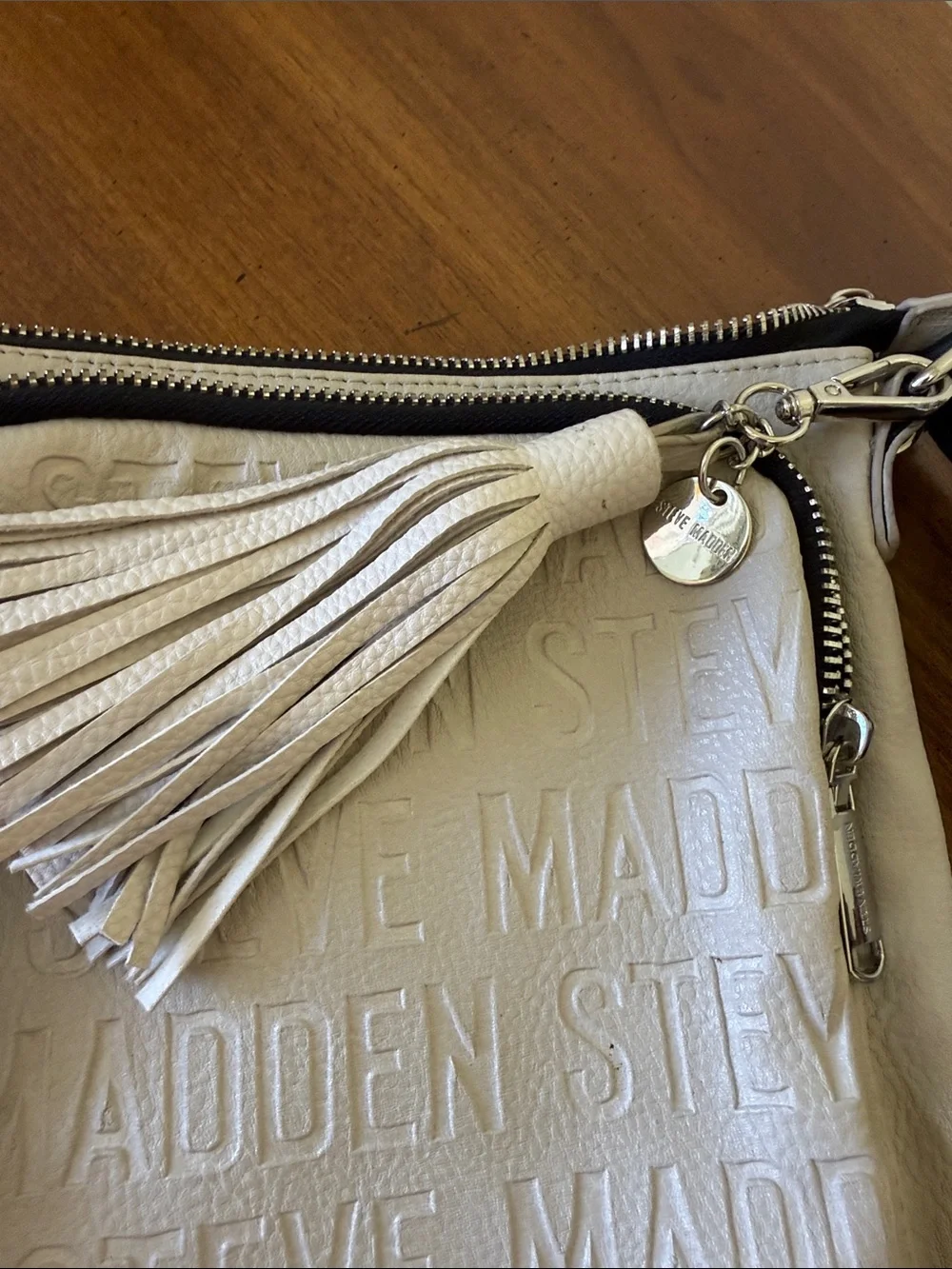 Steve Madden White Crossbody Bag with Tassel